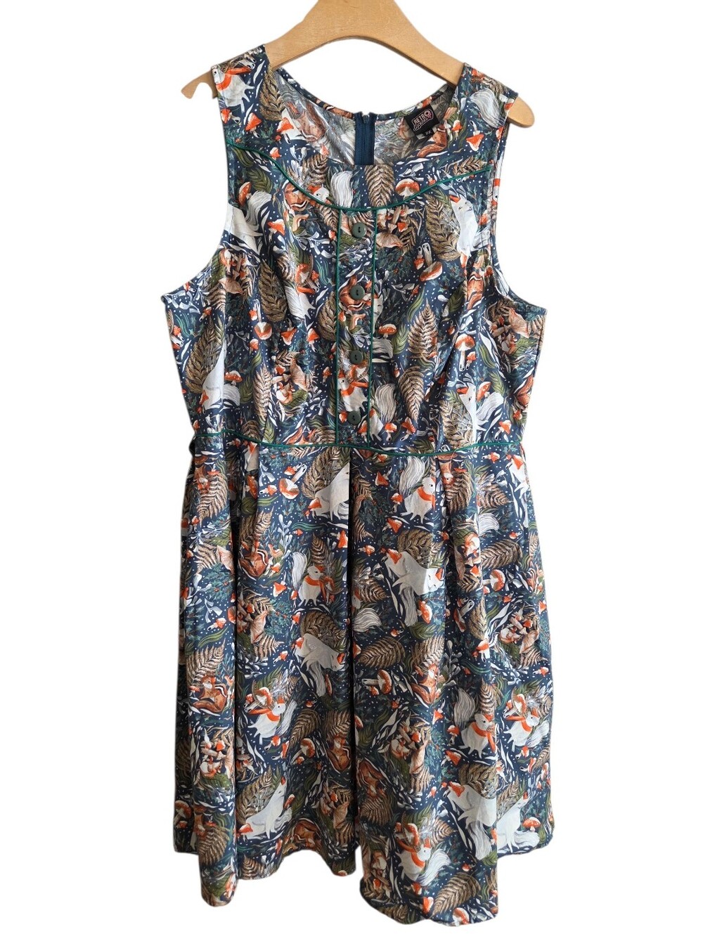 Retrolicious Fit And Flare Cotton Sleeveless Whimsical Dress Plus Sz 2X Winter